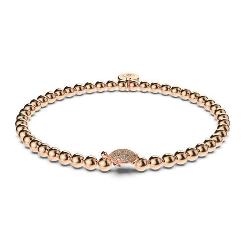 Tortuga | 925er Sterlingsilber Roségold Vermeil | CZ-Diamant-Meeresschildkröten-Armband